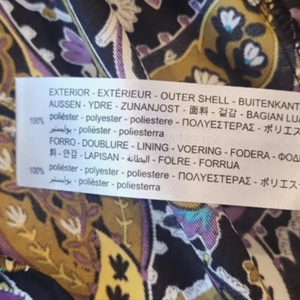 Zara Paisley Print Open Keyhole Back Long Sleeve Partially Lined Mini Dress, M - Picture 11 of 13